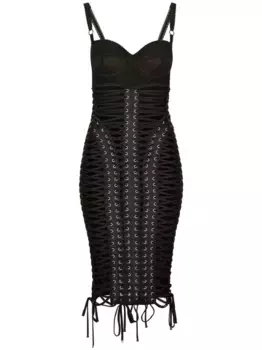Платье миди KIM DOLCE&GABBANA с люверсами DOLCE & GABBANA, черный