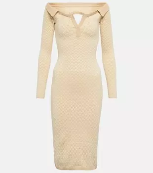 Платье миди La Robe Pampero из смесового хлопка JACQUEMUS, бежевый