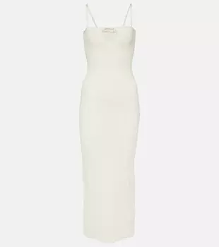 Платье миди la robe sierra bretelles Jacquemus, белый