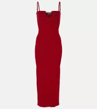 Платье миди La Robe Sierra Bretelles Jacquemus, цвет dark red