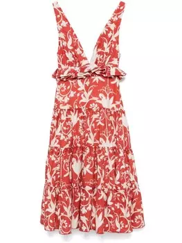 Платье миди Lago Maiz Agua By Agua Bendita, оранжевый