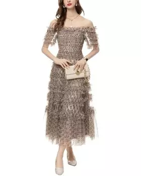 Платье миди Lanelle, хаки