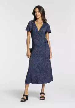 Платье миди Laura Scott с поясом - НОВАЯ КОЛЛЕКЦИЯ, цвет Royalblau-Schwarz