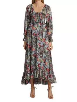 Платье миди Leigh Painterly High Low Cinq À Sept, мультиколор