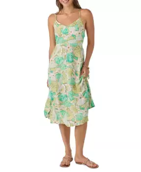 Платье миди Leona для юниоров с завязками на спине и без рукавов O'Neill, зеленый