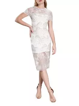 Платье миди Lia Dress The Population, белый