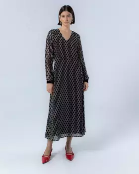 Платье миди Lia с принтом Niza, цвет Negro