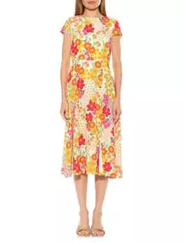 Платье миди lily с высоким разрезом Alexia Admor Floral paradise