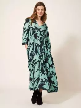 Платье миди Lucy Eco Vero White Stuff, зеленый/мульти