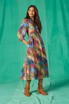 Платье миди Lucy ecovero White Stuff, розовый