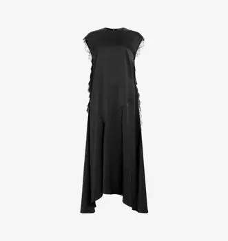 Платье-Миди Lyra из переработанного полиэстера с эластичной отделкой кружевом Allsaints, черный