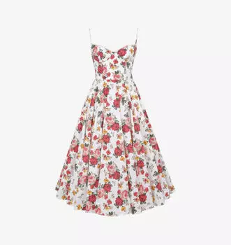 Платье-Миди Mademoiselle из эластичного хлопкового смесового материала с цветочным принтом House Of Cb, розовый