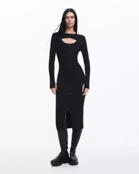 Платье миди Maitrepierre с вырезами Desigual, черный