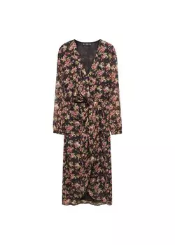 Платье миди MANGO Dress Carol, черный