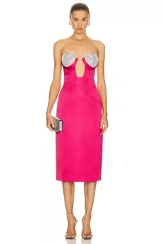 Платье миди Marianna Senchina Mermaid Midi Corset Dress, цвет Raspberry