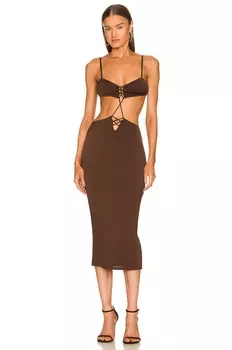 Платье миди Michael Costello x REVOLVE Edith, коричневый