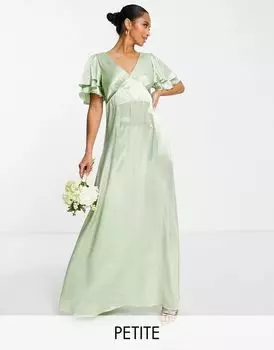 Платье миди миди из смешанной ткани Topshop Vera с сердцем сзади - шалфей - LGREEN