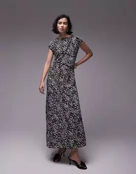 Платье миди миди со столбиками и отделкой лестницы Topshop