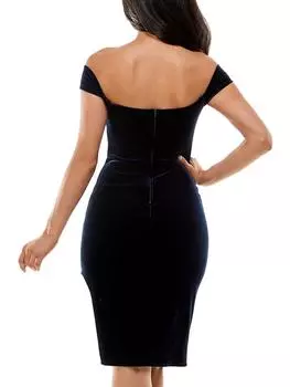 Платье миди миди женское бархатное для юниоров City Studios, темно-синий