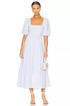 Платье миди MINKPINK Milani Tiered, цвет Blue & White