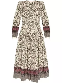 Платье миди Мона Ulla Johnson, нейтральный цвет