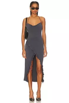 Платье миди MORE TO COME Flora Ruffle, цвет Slate