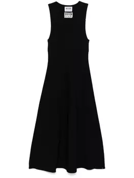 Платье-миди MOSCHINO JEANS из трикотажного полотна в рубчик, черный