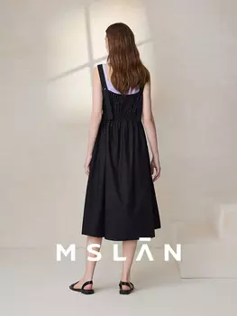Платье-миди MSlan с регулируемой лямкой, черный