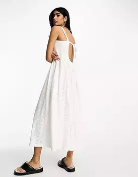Платье-миди на бретельках Asos Design, белый