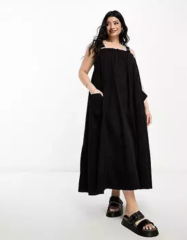 Платье-миди на бретельках Asos Design, черный