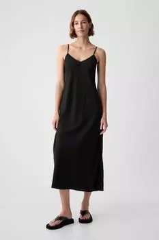 Платье миди на бретелях Gap, черный