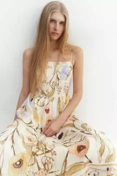 Платье миди на бретелях H&M, мультиколор
