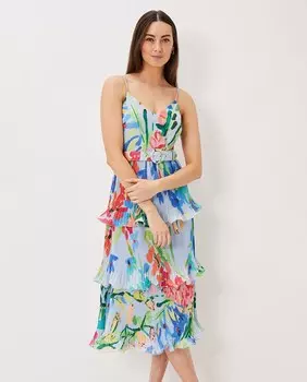 Платье миди на бретелях с цветочным принтом Phase Eight, мультиколор