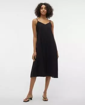 Платье миди на бретелях Vero Moda, черный