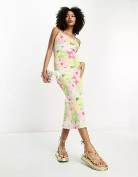 Платье миди на бретелях Vila в стиле садового ретро с цветочным принтом