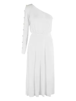 Платье миди на одно плечо Elisabetta Franchi, белый
