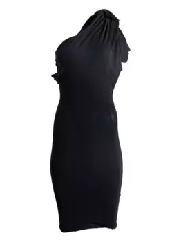 Платье миди на одно плечо с драпировкой Rick Owens, черный