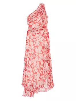 Платье миди на одно плечо Victoria Beckham, красный