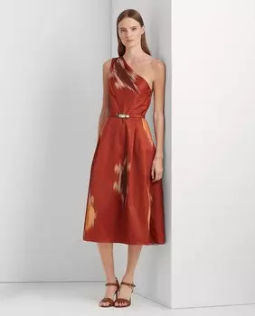 Платье миди на одной бретельке Lauren Ralph Lauren, мультиколор