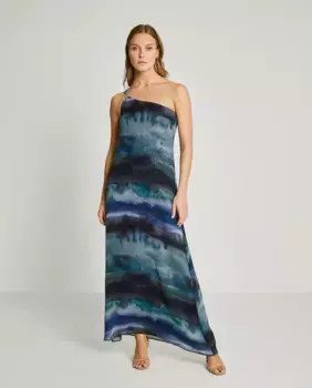 Платье миди на одной бретельке с принтом тай-дай Trucco, мультиколор