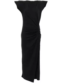Платье миди Nadela со складками ISABEL MARANT, черный