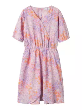 Платье миди Name It "NKFFIDA SS DRESS PB" с объемными рукавами, цвет Lilac Breeze
