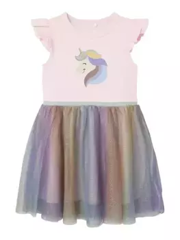 Платье миди Name It "NMFHAPPI SS DRESS BOX", розовый