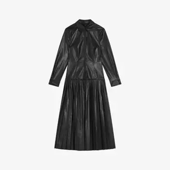 Платье миди Navaehh со складками из искусственной кожи Ted Baker, черный