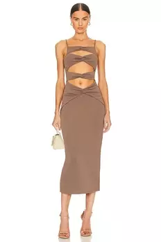 Платье миди NBD Paulina, цвет Taupe Brown