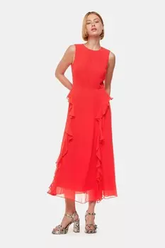 Платье миди Нелли с рюшами Whistles, красный