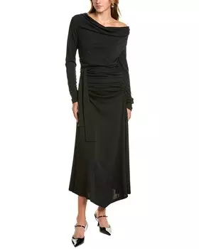 Платье-миди Nicholas Elysia с шарфом и воротником-хомутиком, черный