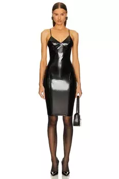 Платье миди Norma Kamali Low Back Slip, черный