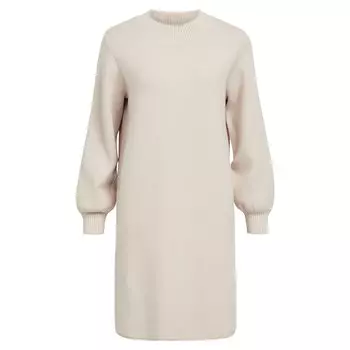 Платье миди Object Reynard Long Sleeve, бежевый