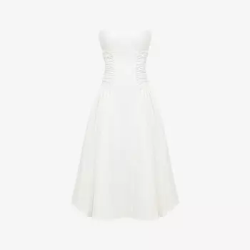 Платье-Миди облегающего кроя без бретелек из эластичного хлопка Georgiana House Of Cb, белый